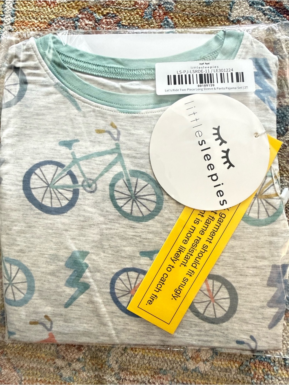 Little Sleepies Let’s Ride - Bicycle Print LS/Pants Set